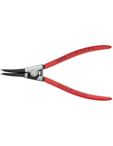 Alicate para arandelas para arandelas exteriores de ejes en ángulo de 45° recubiertos de plástico negro atramentado 210 mm KNIP