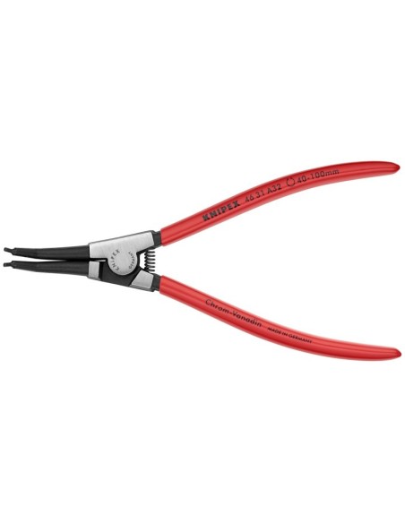 Alicate para arandelas para arandelas exteriores de ejes en ángulo de 45° recubiertos de plástico negro atramentado 210 mm KNIP