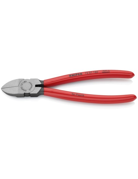 Alicate de corte diagonal para plásticos recubiertos de plástico 180 mm KNIPEX 72 01 180