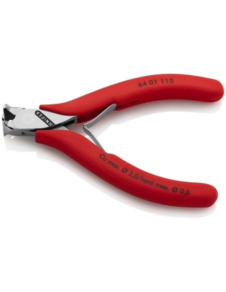 Alicate de corte frontal para electrónica recubiertos de plástico antideslizante 115 mm KNIPEX 64 01 115