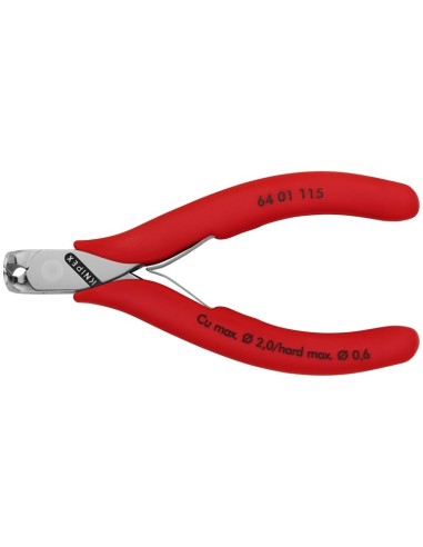 Alicate de corte frontal para electrónica recubiertos de plástico antideslizante 115 mm KNIPEX 64 01 115