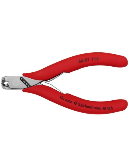 Alicate de corte frontal para electrónica recubiertos de plástico antideslizante 115 mm KNIPEX 64 01 115