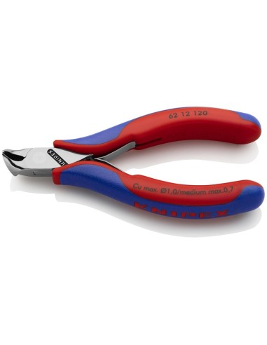 Alicate de corte oblicuo para electrónica con fundas multicomponentes 120 mm KNIPEX 62 12 120
