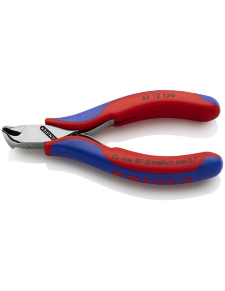 Alicate de corte oblicuo para electrónica con fundas multicomponentes 120 mm KNIPEX 62 12 120
