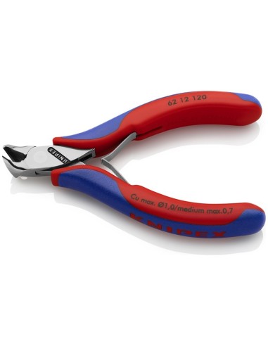 Alicate de corte oblicuo para electrónica con fundas multicomponentes 120 mm KNIPEX 62 12 120
