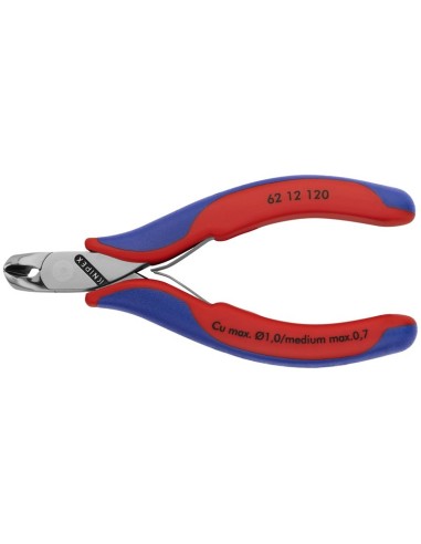 Alicate de corte oblicuo para electrónica con fundas multicomponentes 120 mm KNIPEX 62 12 120