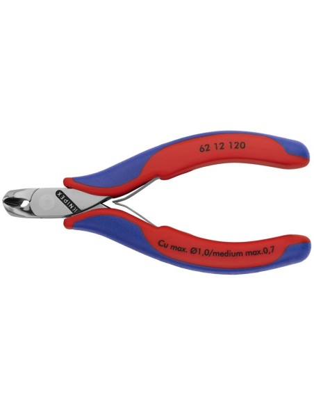 Alicate de corte oblicuo para electrónica con fundas multicomponentes 120 mm KNIPEX 62 12 120