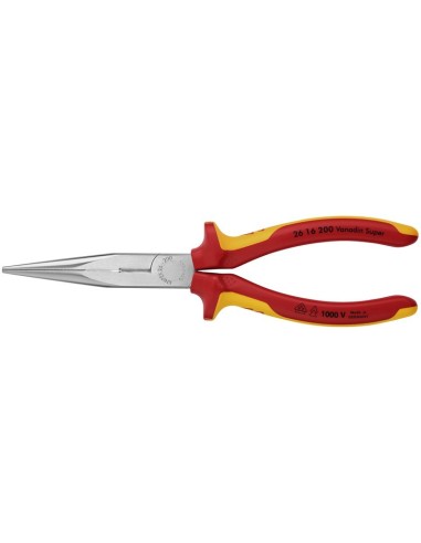 Alicate de montaje (alicate de boca cigüeña) aislados con fundas multicomponentes, según norma VDE cromado 200 mm KNIPEX 26 16