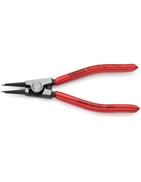 Alicate para arandelas para arandelas exteriores de ejes recubiertos de plástico negro atramentado 140 mm KNIPEX 46 11 A0