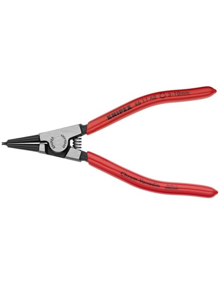 Alicate para arandelas para arandelas exteriores de ejes recubiertos de plástico negro atramentado 140 mm KNIPEX 46 11 A0