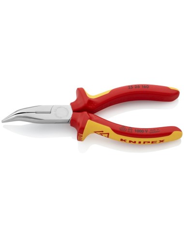 Alicate de montaje (alicate de radio) aislados con fundas multicomponentes, según norma VDE cromado 160 mm KNIPEX 25 26 160