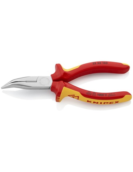 Alicate de montaje (alicate de radio) aislados con fundas multicomponentes, según norma VDE cromado 160 mm KNIPEX 25 26 160