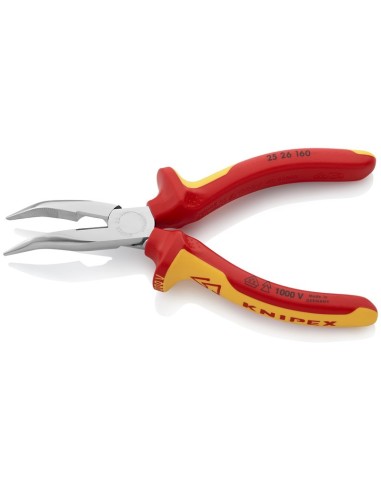 Alicate de montaje (alicate de radio) aislados con fundas multicomponentes, según norma VDE cromado 160 mm KNIPEX 25 26 160