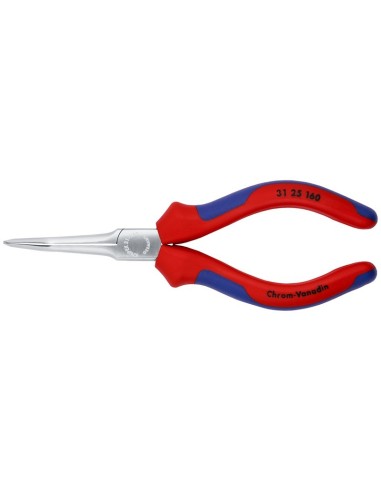Alicate de presión (Alicate acabado en punta) con fundas multicomponentes cromado 160 mm KNIPEX 31 25 160
