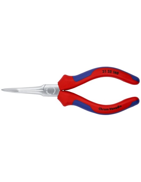 Alicate de presión (Alicate acabado en punta) con fundas multicomponentes cromado 160 mm KNIPEX 31 25 160