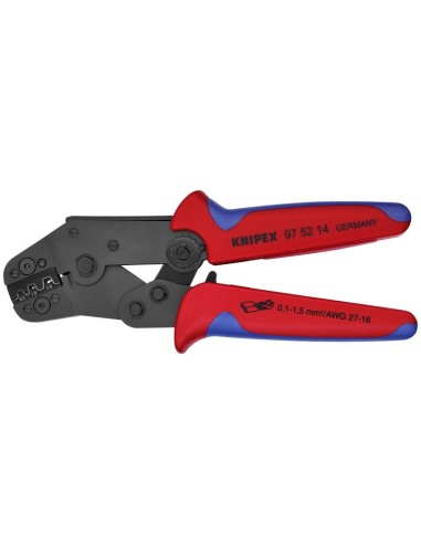 Alicate para crimpar terminales modelo corto con fundas multicomponentes bruñido 195 mm KNIPEX 97 52 14