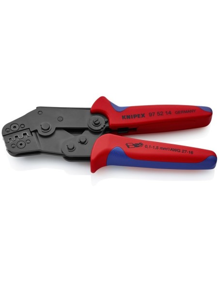 Alicate para crimpar terminales modelo corto con fundas multicomponentes bruñido 195 mm KNIPEX 97 52 14