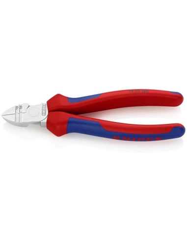 Alicates de corte diagonal con función de pelacables con fundas multicomponentes cromado 160 mm KNIPEX 14 25 160
