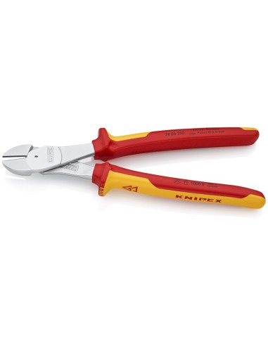 Alicates de corte diagonal de fuerza aislados con fundas multicomponentes, según norma VDE cromado 250 mm KNIPEX 74 06 250