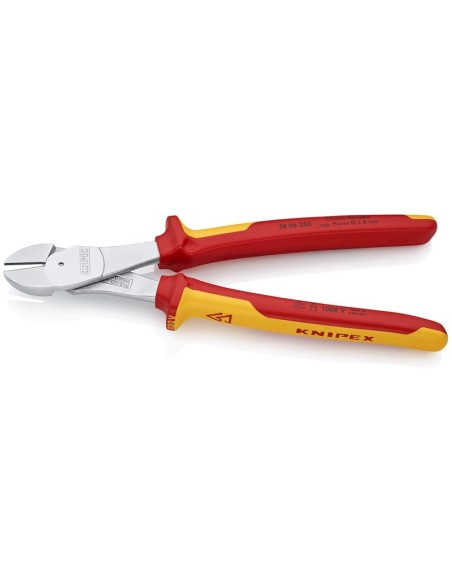 Alicates de corte diagonal de fuerza aislados con fundas multicomponentes, según norma VDE cromado 250 mm KNIPEX 74 06 250
