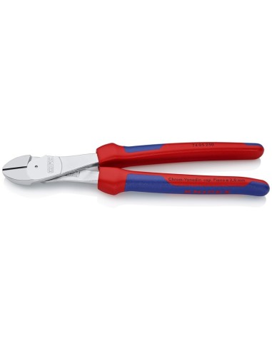 Alicates de corte diagonal de fuerza con fundas multicomponentes cromado 250 mm KNIPEX 74 05 250