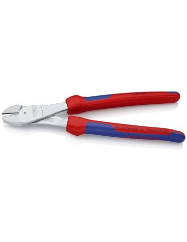 Alicates de corte diagonal de fuerza con fundas multicomponentes cromado 250 mm KNIPEX 74 05 250