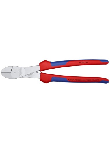 Alicates de corte diagonal de fuerza con fundas multicomponentes cromado 250 mm KNIPEX 74 05 250