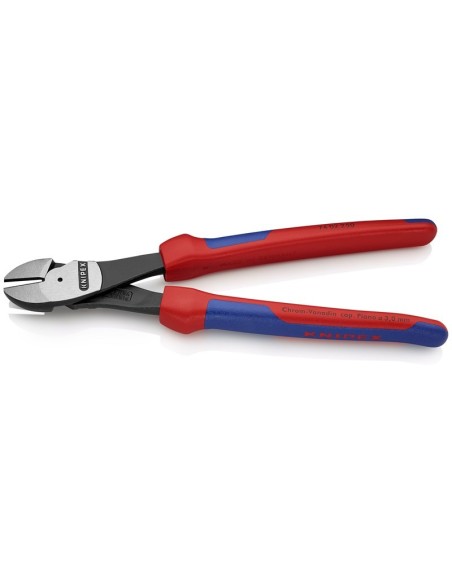 Alicates de corte diagonal de fuerza con fundas multicomponentes negro atramentado 250 mm KNIPEX 74 02 250