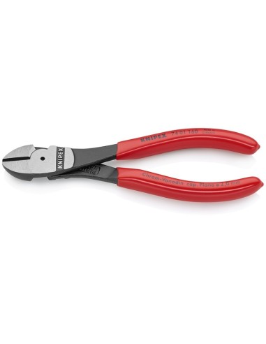 Alicates de corte diagonal de fuerza recubiertos de plástico negro atramentado 160 mm KNIPEX 74 01 160