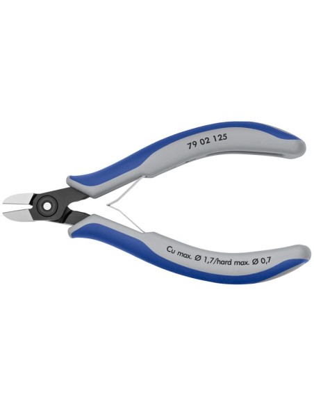 Alicates de precisión de corte diagonal para electrónica con fundas multicomponentes bruñido 125 mm KNIPEX 79 02 125