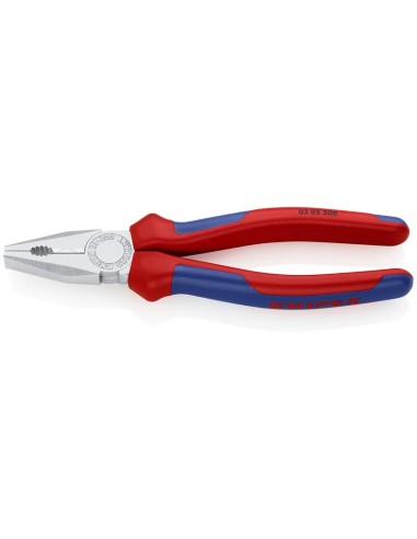 Alicate universal con fundas multicomponentes cromado 200 mm (cartulina autoservicio/blíster) KNIPEX 03 05 200 SB