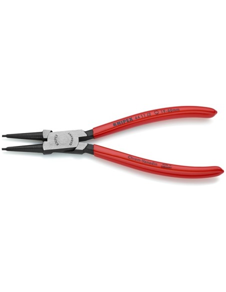 Alicate para arandelas para arandelas interiores en taladros recubiertos de plástico negro atramentado 180 mm KNIPEX 44 11 J2