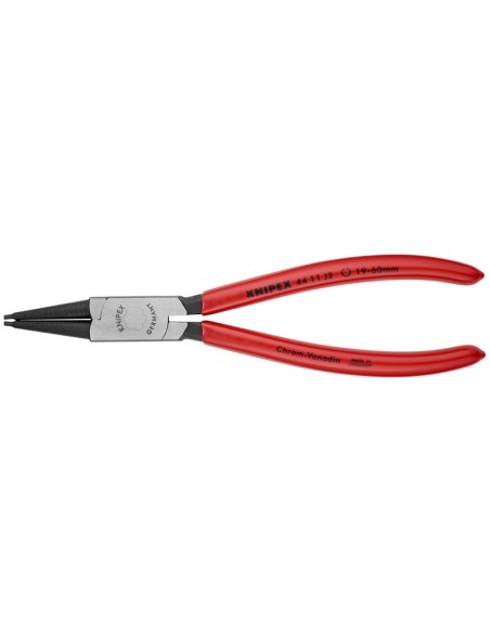 Alicate para arandelas para arandelas interiores en taladros recubiertos de plástico negro atramentado 180 mm KNIPEX 44 11 J2
