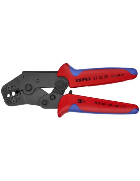 Alicate para crimpar terminales modelo corto con fundas multicomponentes bruñido 195 mm KNIPEX 97 52 20