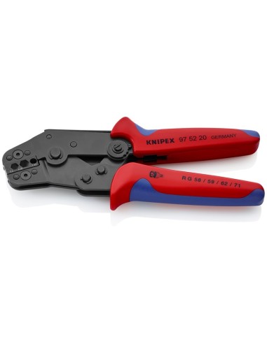 Alicate para crimpar terminales modelo corto con fundas multicomponentes bruñido 195 mm KNIPEX 97 52 20