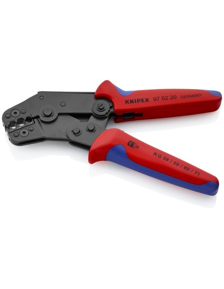 Alicate para crimpar terminales modelo corto con fundas multicomponentes bruñido 195 mm KNIPEX 97 52 20