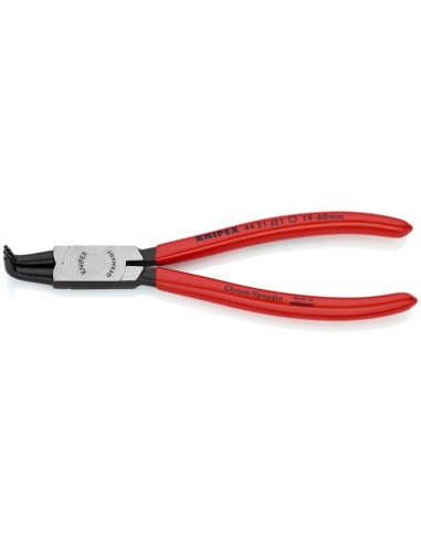 Alicate para arandelas para arandelas interiores en taladros recubiertos de plástico negro atramentado 170 mm KNIPEX 44 21 J21