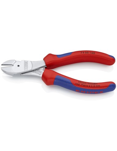 Alicates de corte diagonal de fuerza con fundas multicomponentes cromado 160 mm KNIPEX 74 05 160