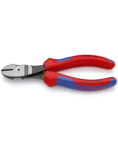Alicates de corte diagonal de fuerza con fundas multicomponentes negro atramentado 160 mm KNIPEX 74 02 160