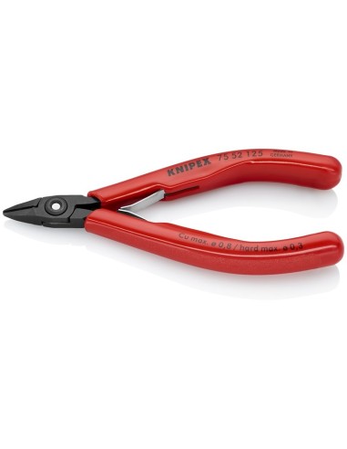 Alicates de corte diagonal para electrónica con fundas de plástico bruñido 125 mm KNIPEX 75 52 125