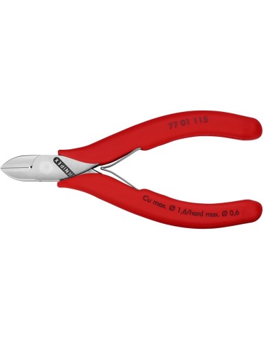 Alicates de corte diagonal para electrónica recubiertos de plástico 115 mm KNIPEX 77 01 115
