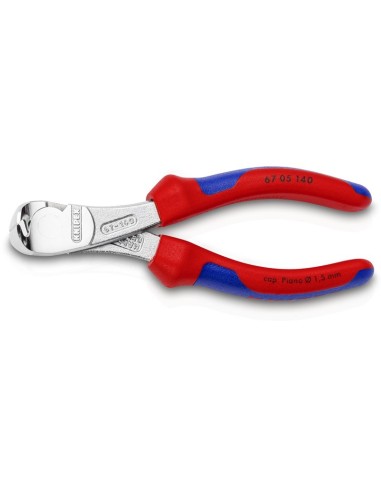 Alicates de corte frontal de fuerza con fundas multicomponentes cromado 140 mm KNIPEX 67 05 140