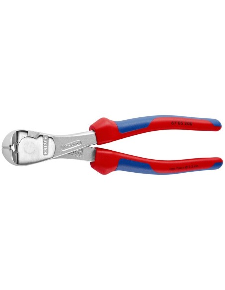 Alicates de corte frontal de fuerza con fundas multicomponentes cromado 200 mm KNIPEX 67 05 200