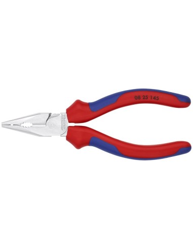 Alicate universal en punta con fundas multicomponentes cromado 145 mm KNIPEX 08 25 145