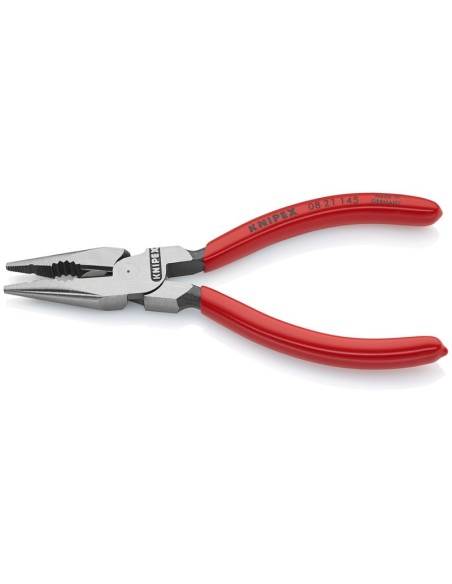 Alicate universal en punta recubiertos de plástico negro atramentado 145 mm KNIPEX 08 21 145