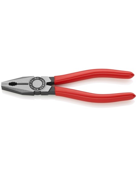 Alicate universal recubiertos de plástico negro atramentado 180 mm KNIPEX 03 01 180 EAN