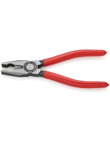 Alicate universal recubiertos de plástico negro atramentado 180 mm KNIPEX 03 01 180 EAN