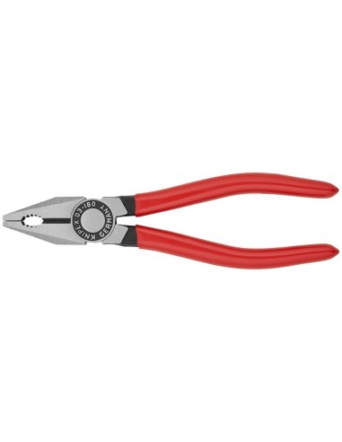 Alicate universal recubiertos de plástico negro atramentado 180 mm KNIPEX 03 01 180 EAN