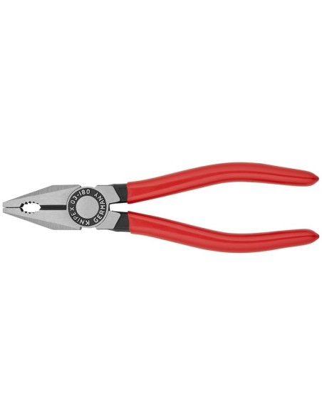 Alicate universal recubiertos de plástico negro atramentado 180 mm KNIPEX 03 01 180 EAN