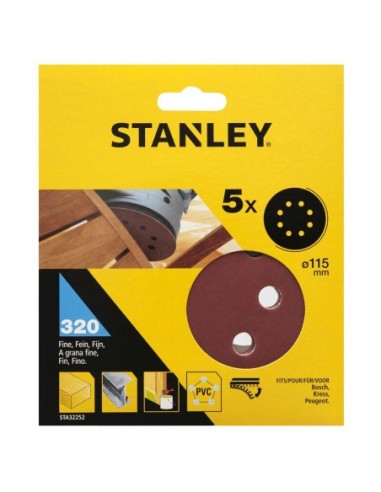 5 Discos ø 115 mm. Para lijadora rotorbital. Grano 320